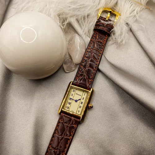 Vintage Genuine Leather Strap Watch Premium Roman Numerals 6mm Thin Dial Exquisite Luxury Women's Quartz Watch