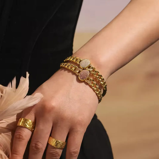 Geometric Zircon Women's Bracelet