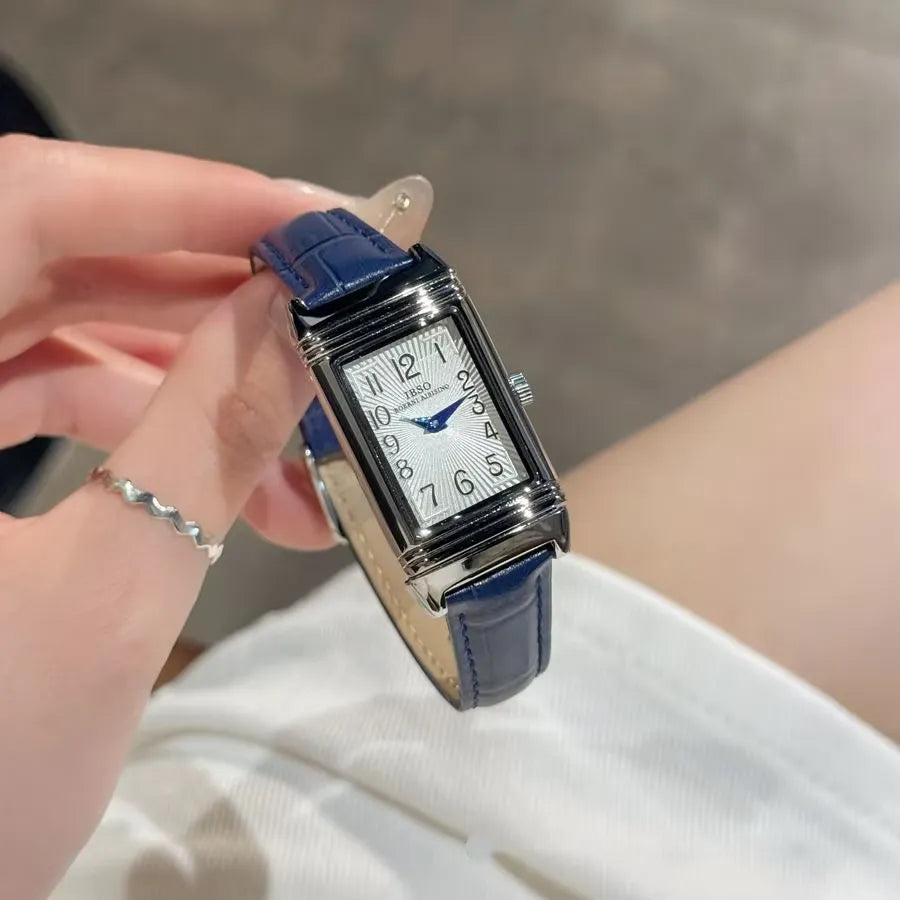 2026 New Special Design Fashion Rectangle Flip Slide Disc Acrylic Watch Quartz Pointer Daily Digital