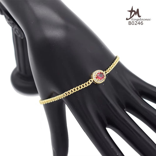 18k Gold Zircon Anklet
